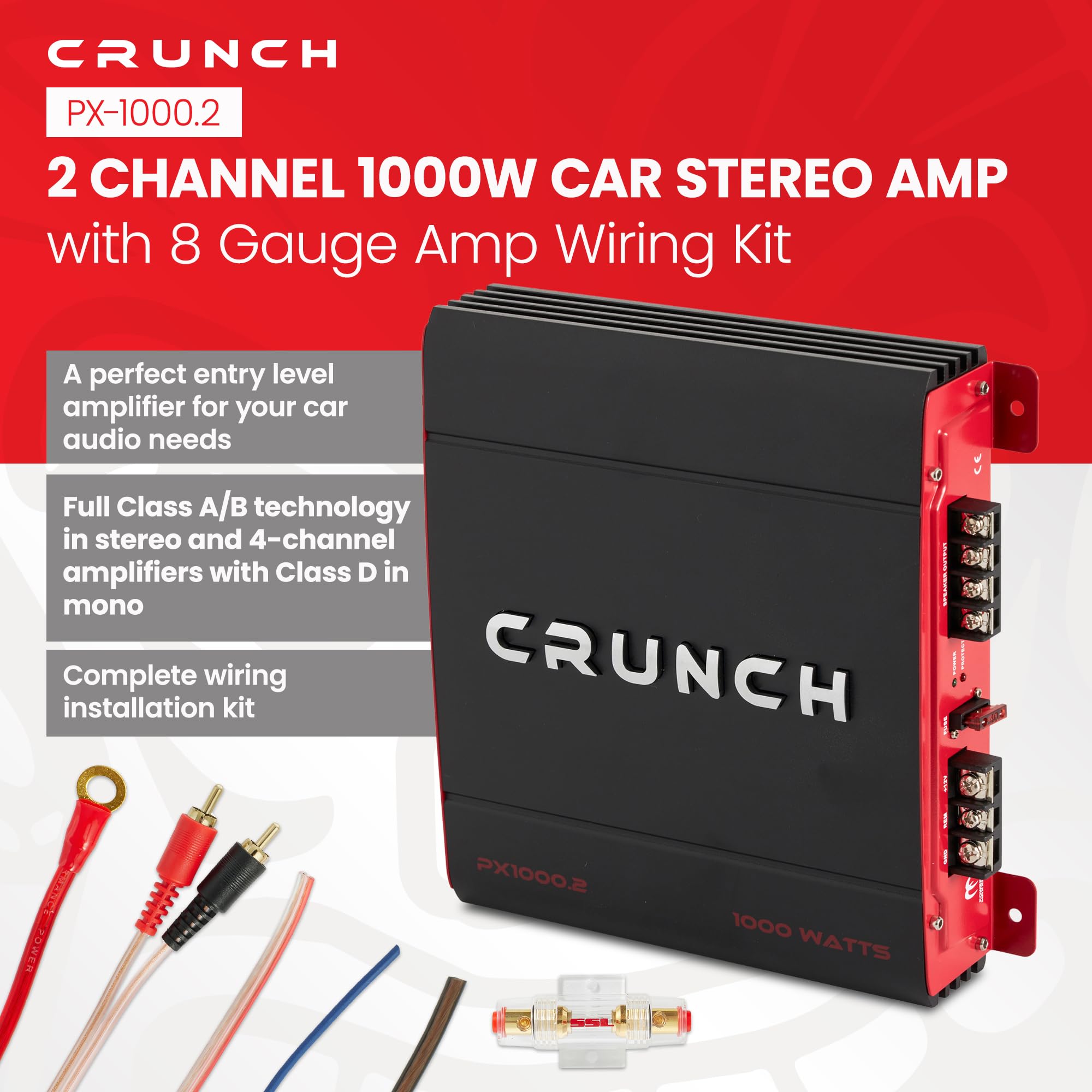 Amazon.com: Crunch PX-1000.2 2 Channel 1000 Watt Amp A/B Car